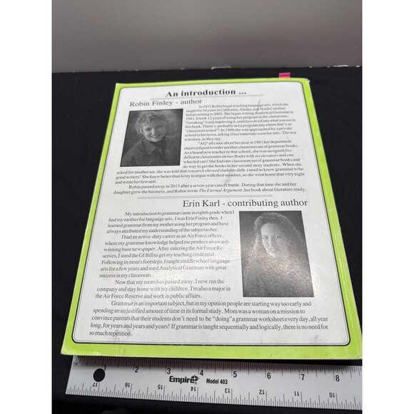 Analytical Grammar Teacher Book By R. Robin Finley 1996 Guide For Language Mast - Picture 5 of 7